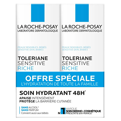 La Roche Posay - Sada pleťových krémů Sensitive Riche Soin Hydratant 2 x 40 ml