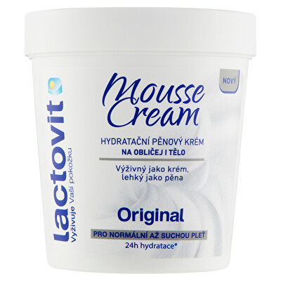 Lactovit - Hydratační pěnový krém na obličej i tělo Original Mousse Cream 250 ml