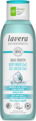 Lavera - Sprchový gel na tělo a vlasy s neutrální přírodní vůní pro suchou a citlivou pokožku 2 v 1 Basis sensitiv (Body Wash) 250 ml