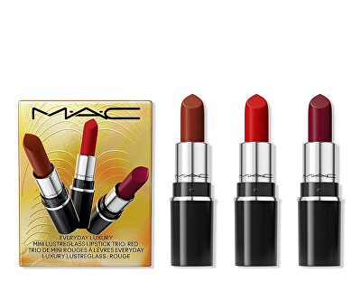 MAC Cosmetics - Sada na rty Everyday Luxury Mini Lustreglass Red (Lipstick Trio)