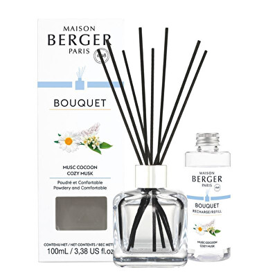 Maison Berger Paris - Dárková sada aroma difuzér Cube + náplň Cozy Musk 100 ml