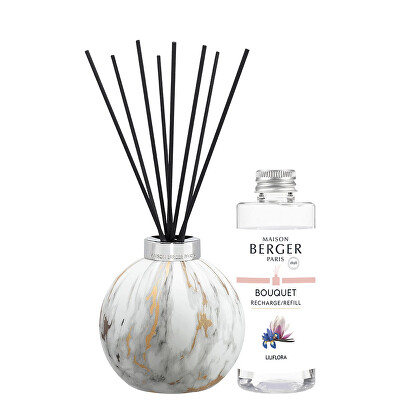 Maison Berger Paris - Dárková sada aroma difuzér Marbrure White + náplň Liliflora 180 ml