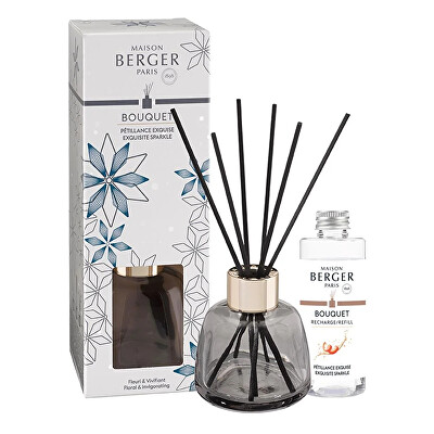 Maison Berger Paris - Dárková sada aroma difuzér Rosalie šedý + náplň Intenzivní třpyt 90 ml