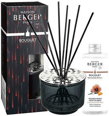 Maison Berger Paris - Dárková sada aroma difuzér Variation černý + náplň Velvet of Orient 200 ml
