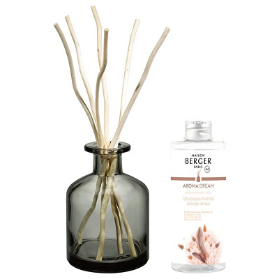 Maison Berger Paris - Dárková sada Aroma Dream difuzér šedý + náplň Delicate Amber 180 ml
