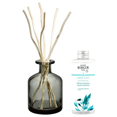 Maison Berger Paris - Dárková sada Aroma Happy difuzér šedý + náplň Aquatic Freshness 180 ml