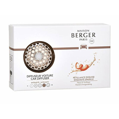 Maison Berger Paris - Dárková sada difuzér do auta chrome + náplň Exquisite Sparkle