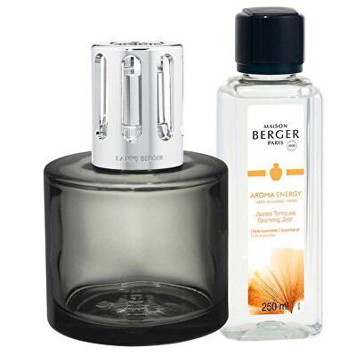 Maison Berger Paris - Dárková sada katalytická lampa Aroma Energy šedá + náplň Sparkling Zest 250 ml