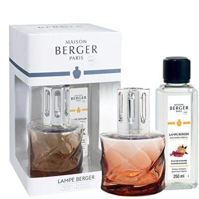 Maison Berger Paris - Dárková sada katalytická lampa Spirale jantarová + náplň Zářivá rebarbora 250 ml