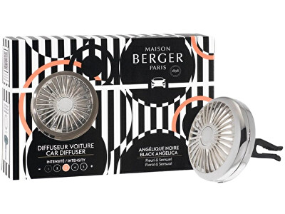 Maison Berger Paris - Difuzér do auta Černá Angelika stříbrný (Car Diffuser)