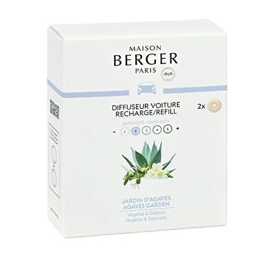 Maison Berger Paris - Náhradní náplň do difuzéru do auta Agaves Garden (Car Diffuser Recharge/Refill) 2 ks