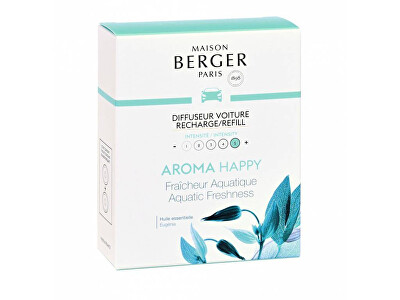 Maison Berger Paris - Náhradní náplň do difuzéru do auta Aroma Happy Aquatic Fresheness (Car Diffuser Recharge/Refill) 2 ks
