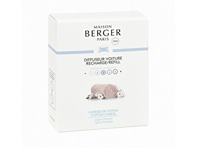 Maison Berger Paris - Náhradní náplň do difuzéru do auta Čistá bavlna Cotton Caress (Car Diffuser Recharge/Refill) 2 ks