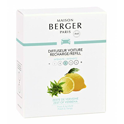 Maison Berger Paris - Náhradní náplň do difuzéru do auta Zest of Verbena (Car Diffuser Recharge/Refill) 2 ks