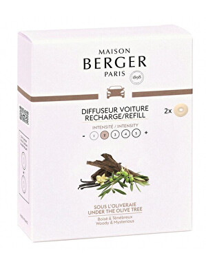 Maison Berger Paris - Náhradní náplň do difuzéru do auta Olive Tree (Car Diffuser Recharge/Refill) 2 ks
