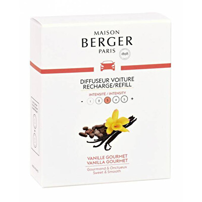 Maison Berger Paris - Autóillatosító diffúzor utántöltő Édes vanília Vanilla Gourmet (Car Diffuser Recharge/Refill) 2 db