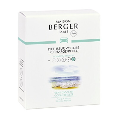 Maison Berger Paris - Náhradní náplň do difuzéru do auta Ocean Breeze (Car Diffuser Recharge/Refill) 2 ks