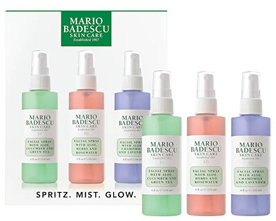 Mario Badescu - Dárkova sada pleťových mlh Spritz. Mist. Glow.