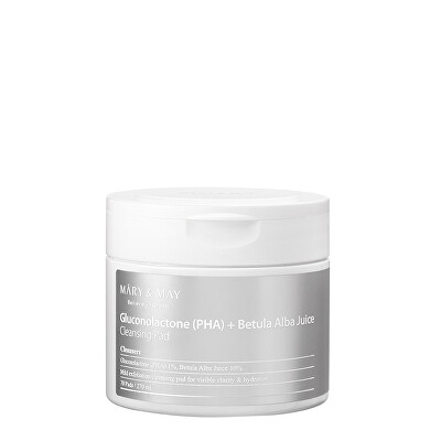 MARY & MAY - Čisticí pleťové tampony Gluconolactone (PHA) + Betula Alba Juice (Cleansing Pad) 70 ks