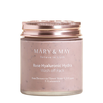 MARY & MAY - Hydratační pleťová maska Rose Hyaluronic Hydra (Wash Off Pack) 125 g
