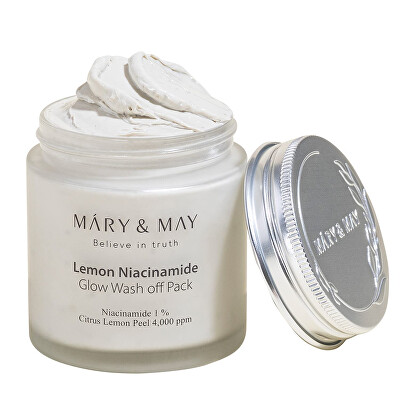 MARY & MAY - Rozjasňující pleťová maska Lemon Niacinamide Glow Wash off Pack 125 g