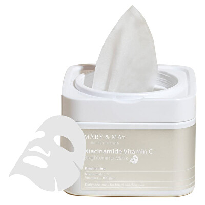 MARY & MAY - Rozjasňující pleťová maska Niacinamide Vitamin C (Brightening Mask) 30 ks