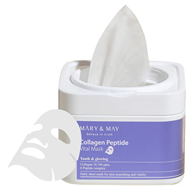 MARY & MAY - Zpevňující pleťová maska Collagen Peptide (Vital Mask) 30 ks