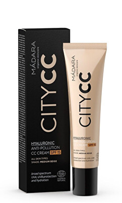 MÁDARA - CC krém SPF 15 Medium Citycc (Hyaluronic Anti-Pollution CC Cream) 40 ml
