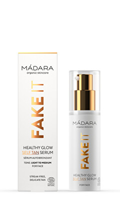 MÁDARA - Rozjasňující samoopalovací sérum na tvář Fake It (Healthy Glow Self Tan Serum) 30 ml