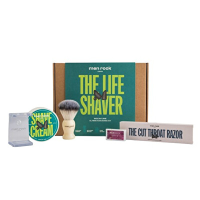 Men Rock London - Dárková sada holicí péče Sicilian Lime (Ultimate Cut Throat Razor Shaving Gift Set)
