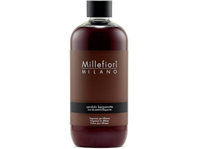 Millefiori Milano - Rezervă de umplere pentru difuzorul de aromă Natural Santal și bergamotă 500 ml