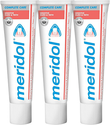 Meridol - Zubní pasta pro citlivé zuby Complete Care Sensitive Gums & Teeth tripack 3 x 75 ml