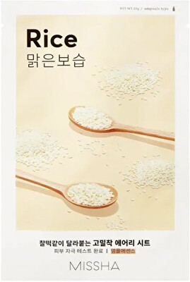 Missha - Zjemňující pleťová maska Rice Airy Fit (Sheet Mask) 19 g