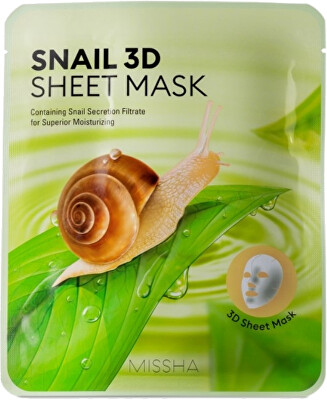 Missha - Hydratační pleťová maska se šnečím extraktem Snail 3D (Sheet Mask) 23 g