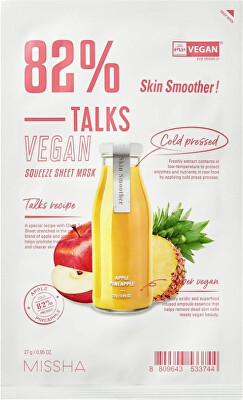 Missha - Veganská pleťová maska Talks Vegan Squeeze Skin Smoother (Sheet Mask) 27 g
