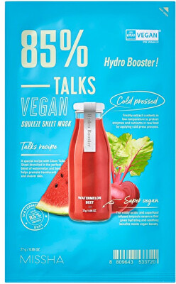 Missha - Veganská pleťová maska Talks Vegan Squeeze Hydro Booster (Sheet Mask) 27 g