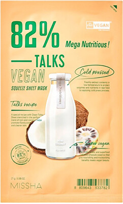 Missha - Veganská pleťová maska Talks Vegan Squeeze Mega Nutritious (Sheet Mask) 27 g