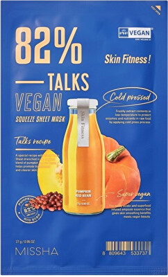 Missha - Veganská pleťová maska Talks Vegan Squeeze Skin Fitness (Sheet Mask) 27 g