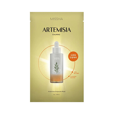 Missha - Zklidňující plátýnková pleťová maska s pelyňkem Artemisia (Ampoule Mask) 27 g