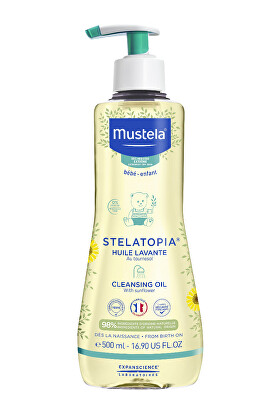 Mustela - Detský sprchový a kúpeľový olej pre extrémne suchú a atopickú pokožku Stelatopia (Cleansing Oil) 500 ml