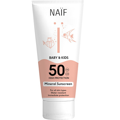 NAÏF - Ochranný krém na opalování pro děti a miminka SPF 50 Baby & Kids (Mineral Sunscreen) 100 ml