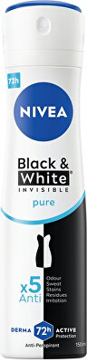 Nivea - Antiperspirant ve spreji Black & White Invisible Pure 150 ml