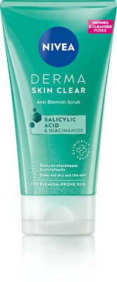 Nivea - Čisticí pleťový peeling Derma Skin Clear (Anti-Blemish Scrub) 150 ml