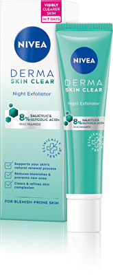 Nivea - Noční exfoliační pleťový peeling Derma Skin Clear (Night Exfoliator) 40 ml