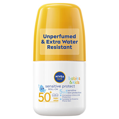 Nivea - Opaľovacie mlieko pre deti SPF 50+ (Sun Kids Protect & Sensitive Roll-On) 50 ml