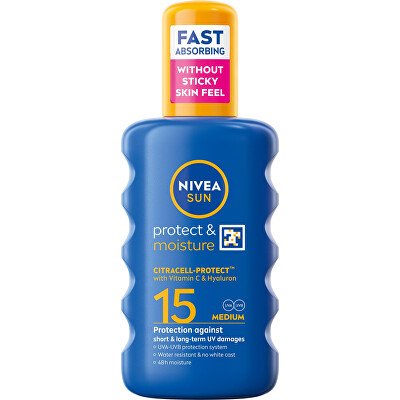 Nivea - Spray pentru protecție solară SPF 15 Sun (Moisturising Sun Spray) 200 ml