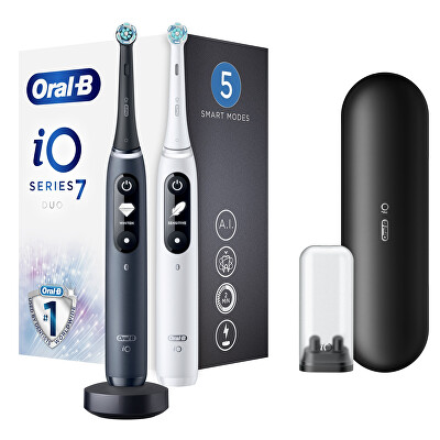 Oral B - Elektrický zubní kartáček iO7 Series Duo Pack Black Onyx/White Extra Handle 2 ks