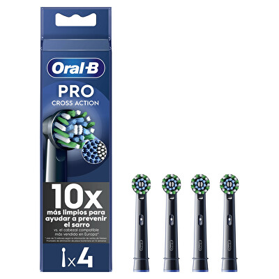 Oral B - Náhradní kartáčkové hlavice Cross Action Black EB50 4 ks
