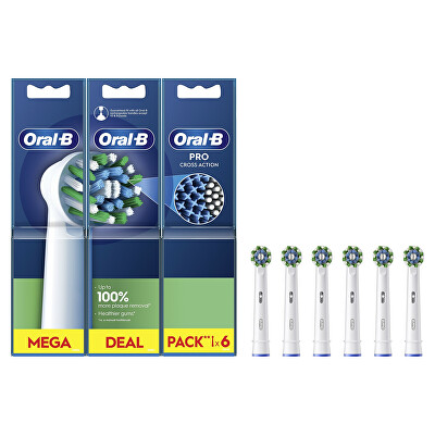 Oral B - Náhradní kartáčkové hlavice Cross Action White EB50 6 ks