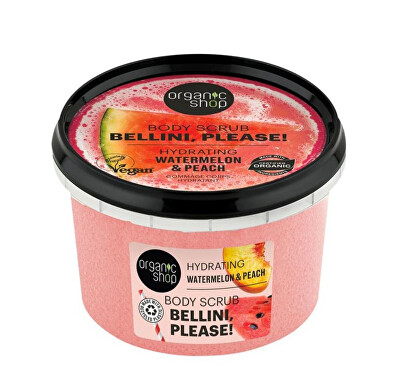 Organic Shop - Hydratační tělový peeling Bellini, please! Vodní meloun a broskev (Hydrating Body Scrub) 250 ml